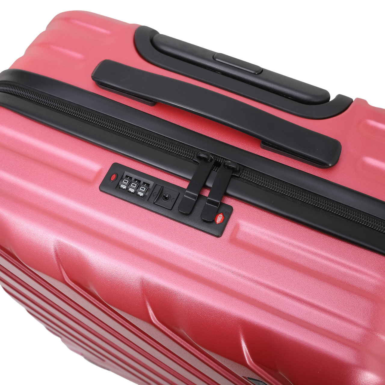 Lyserød Horizon 2.0 kuffert med TSA-lås, tæt på lynlås og håndtag